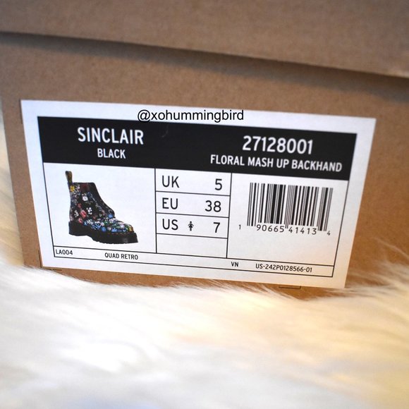 Dr. Martens | Sinclair Floral Mash Up Leather Platform Boots - Picture 15 of 16